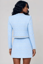 Jinny Tweed Skirt - Sky Blue (Final Sale)