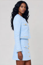 Jinny Tweed Skirt - Sky Blue (Final Sale)