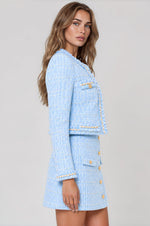 Jinny Tweed Skirt - Sky Blue (Final Sale)