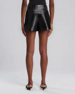 Lavonne Chain Vegan Leather Shorts - Black (Final Sale)