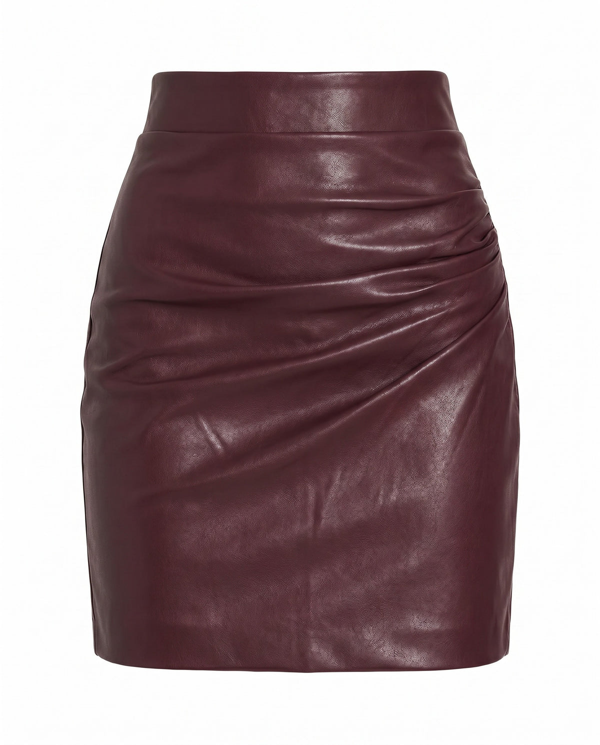 Mila Vegan Leather Skirt - Malbec (Final Sale)