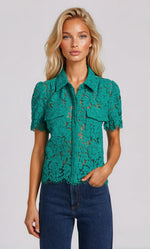 Mina Lace Shirt - Topaz (Final Sale)
