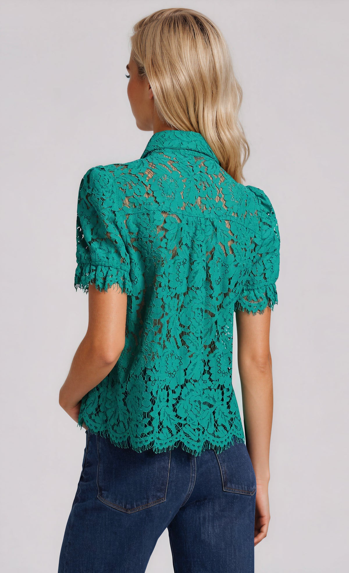 Mina Lace Shirt - Topaz (Final Sale)