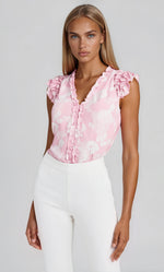 Sia Floral Blouse - Floral Bloom Pink White