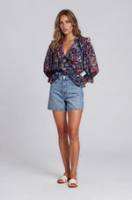Shilo Top - Navy Rainbow Butterfly (Final Sale)