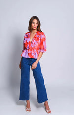Shilo Top - Lav/Orange XRay Floral (Final Sale)