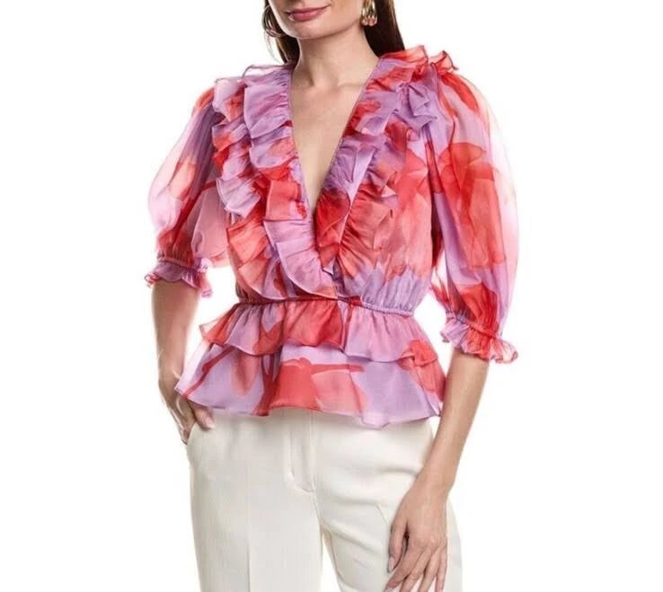 Shilo Top - Lav/Orange XRay Floral (Final Sale)