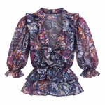 Shilo Top - Navy Rainbow Butterfly (Final Sale)