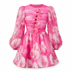 L'atiste - Unleash Feminine Charm Mini Dress - Magenta Floral (Final Sale)