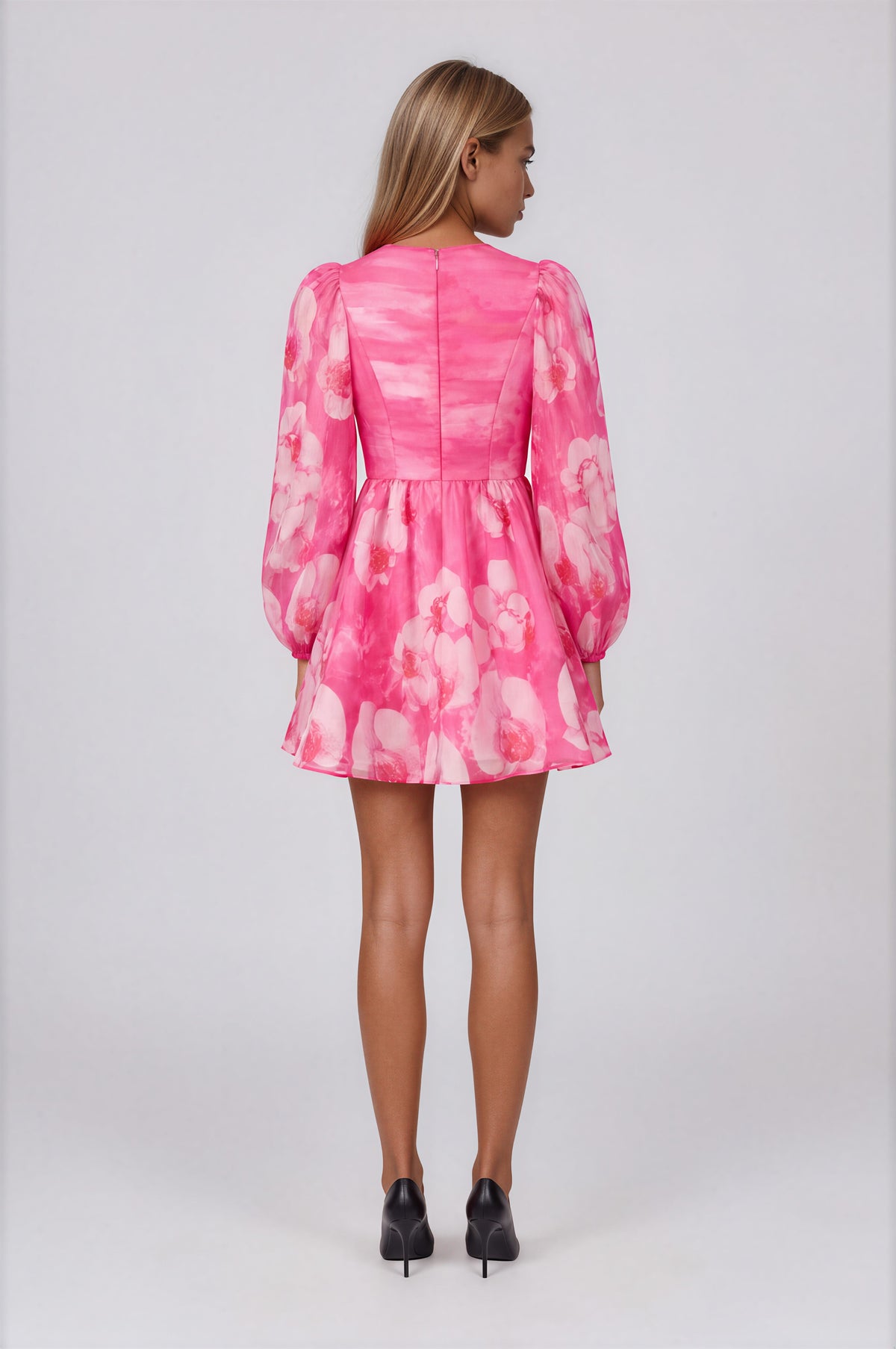 L'atiste - Unleash Feminine Charm Mini Dress - Magenta Floral (Final Sale)