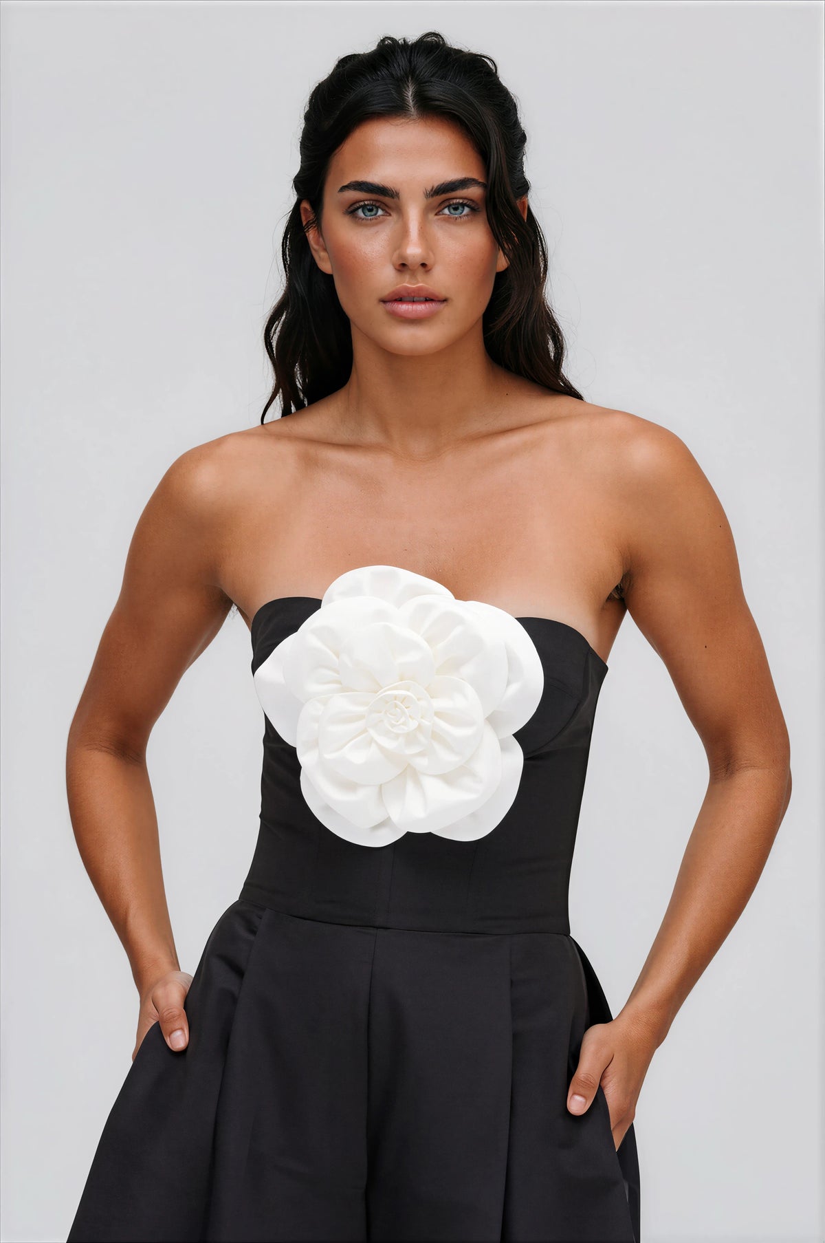 Taffeta Bloom Jumpsuit – Black