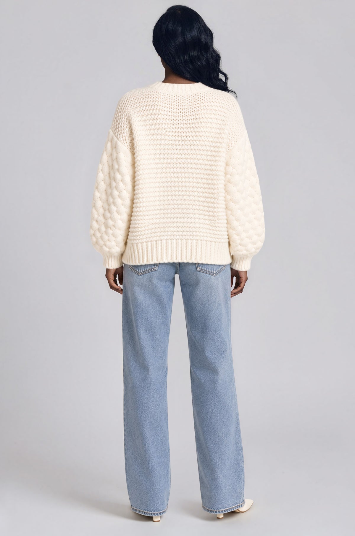 Abby Textured Knit Cardigan - Cream (Final Sale)