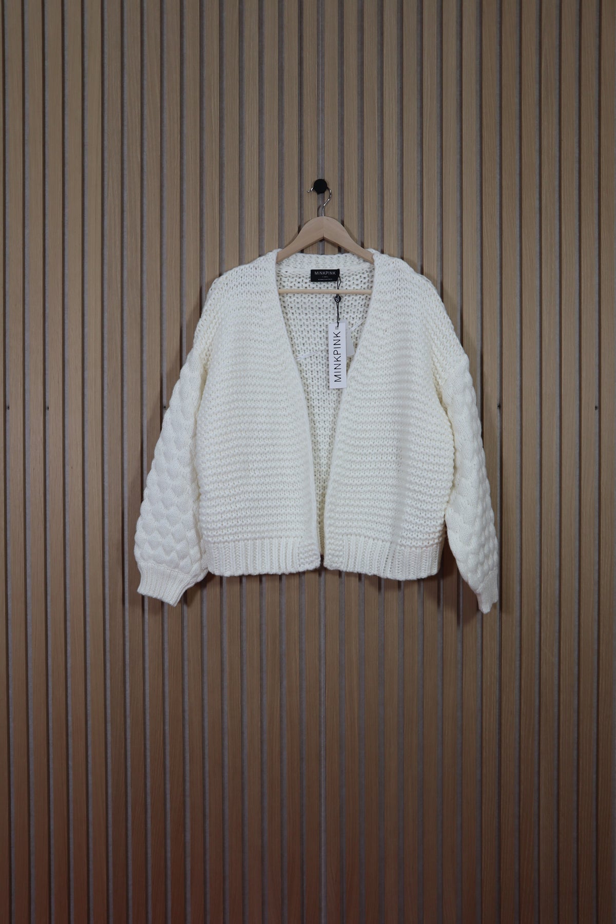 Abby Textured Knit Cardigan - Cream (Final Sale)