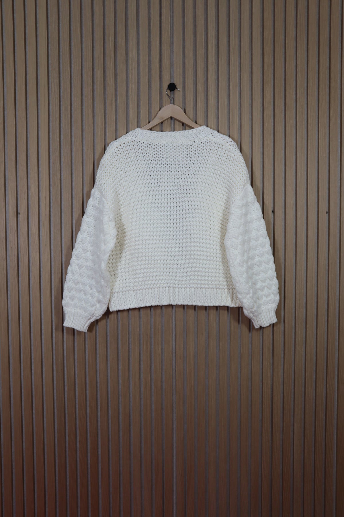 Abby Textured Knit Cardigan - Cream (Final Sale)