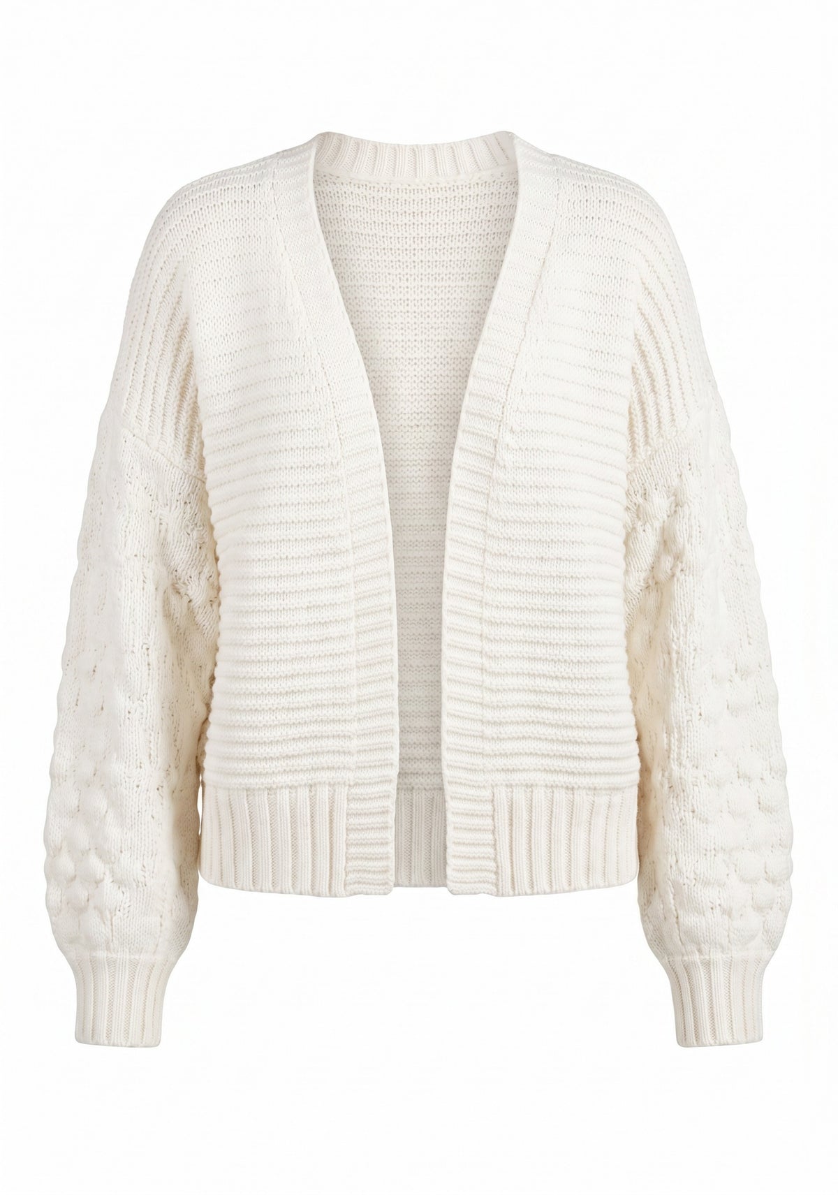 Abby Textured Knit Cardigan - Cream (Final Sale)