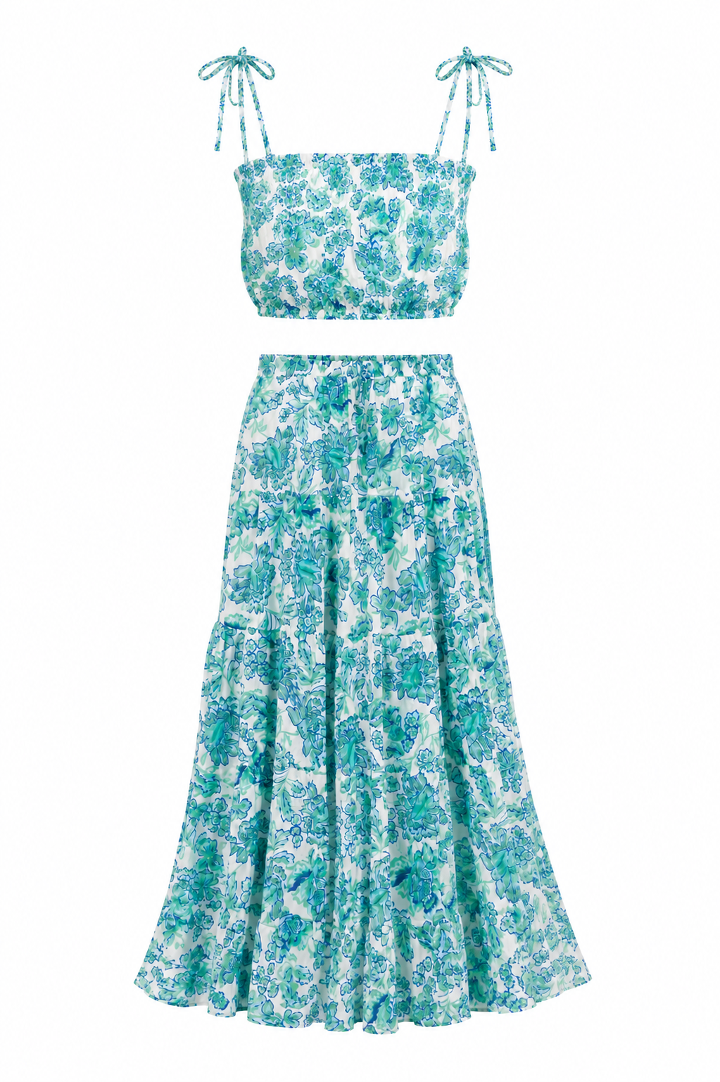 Alessia Floral Matching Set - Blue/Green Floral (Final Sale)