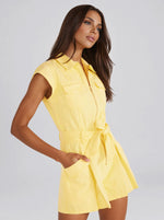 Ayla Scalloped Playsuit - Pineapple (Final Sale)