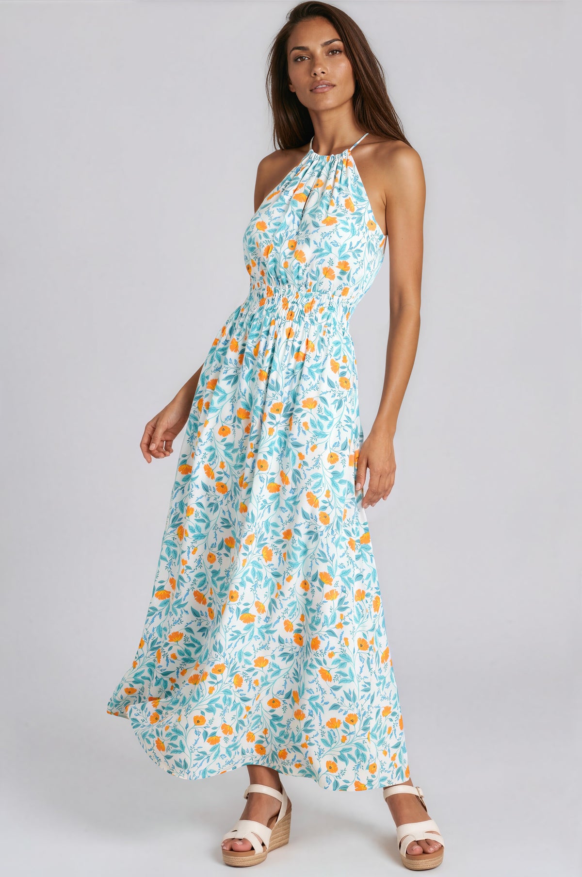 Bonnie Halter Midi Dress - Garden Vine (Final Sale)