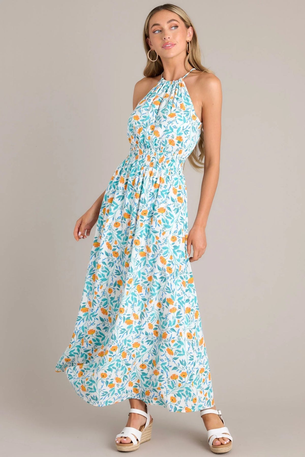 Bonnie Halter Midi Dress - Garden Vine (Final Sale)