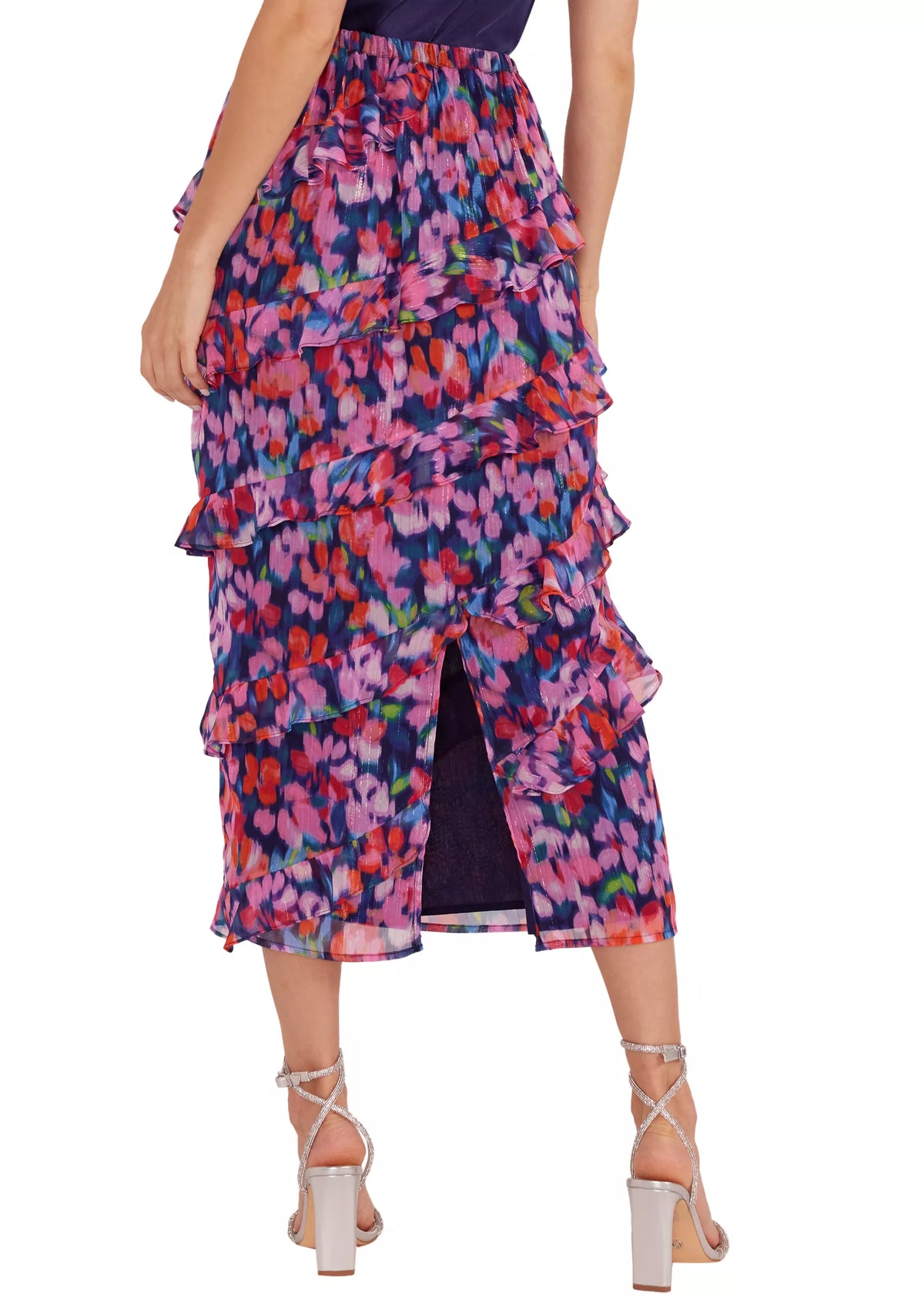 Calista Frill Midi Skirt - Blurred Floral (Final Sale)