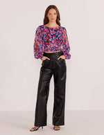 Calista Long Sleeve Blouse - Blurred Floral (Final Sale)