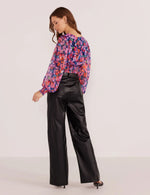 Calista Long Sleeve Blouse - Blurred Floral (Final Sale)