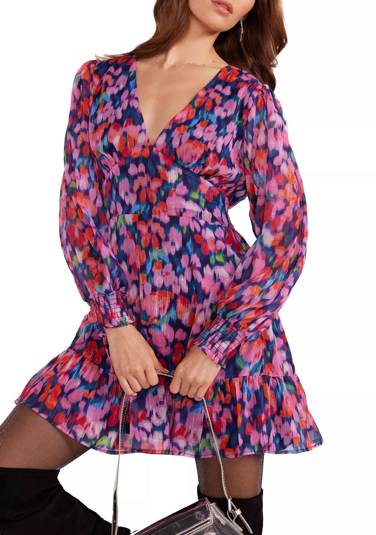 Calista Mini Dress - Blurred Floral (Final Sale)