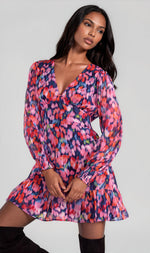 Calista Mini Dress - Blurred Floral (Final Sale)
