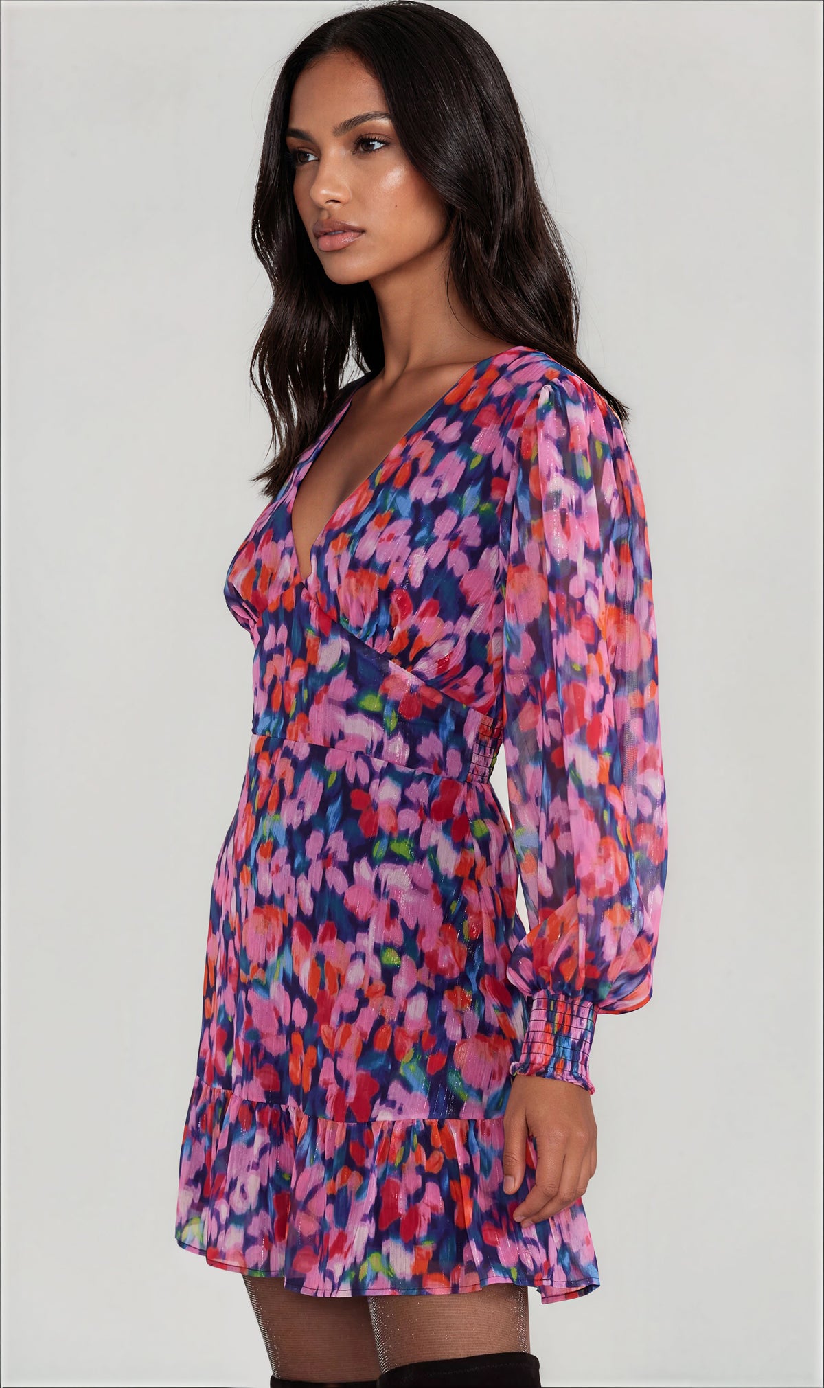 Calista Mini Dress - Blurred Floral (Final Sale)