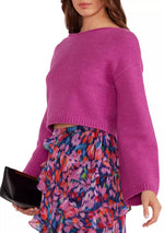 Elissa Cropped Sweater - Magenta (Final Sale)