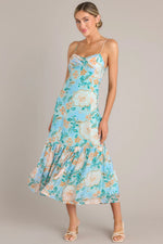 Evelyn Strappy Maxi Dress - Mint/Floral (Final Sale)