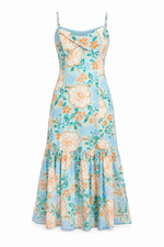 Evelyn Strappy Maxi Dress - Mint/Floral (Final Sale)