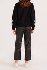 Isla Floral Knit Jumper - Black (Final Sale)