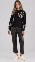 Isla Floral Knit Jumper - Black (Final Sale)