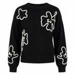 Isla Floral Knit Jumper - Black (Final Sale)