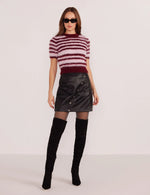 Ivy Tinsel Fluffy Knit Tee - Pink Stripe (Final Sale)
