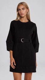 Jocelyn Denim Mini Dress - Washed Black (Final Sale)