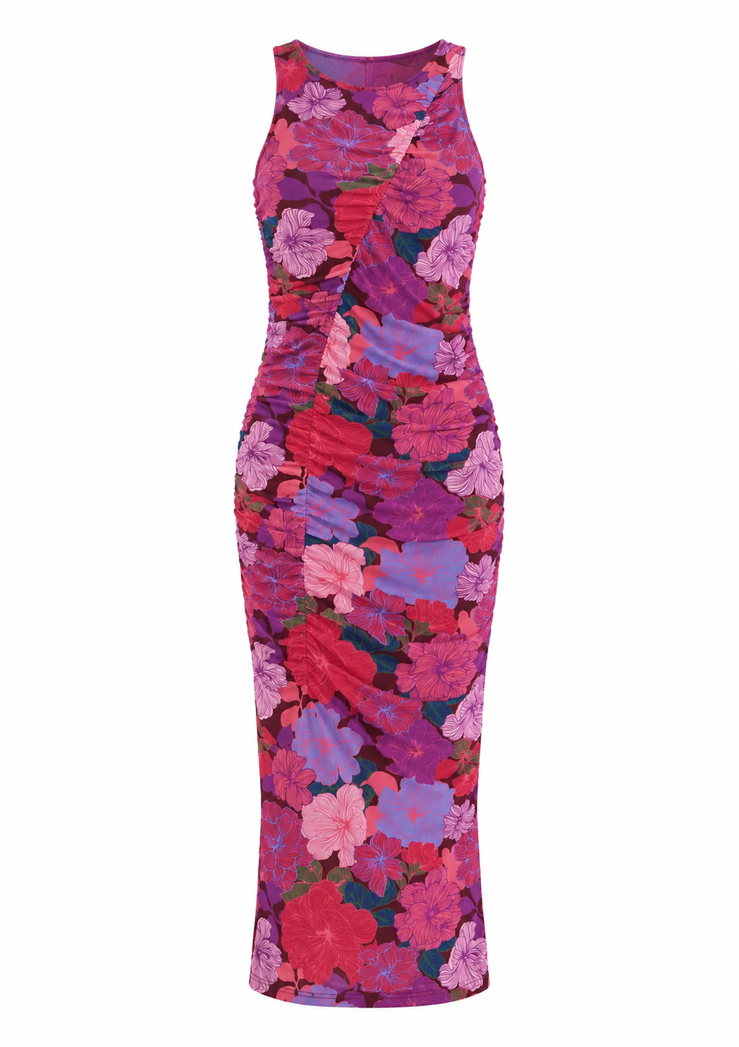 Lexie Mesh Midi Dress - Floral Blooms (Final Sale)