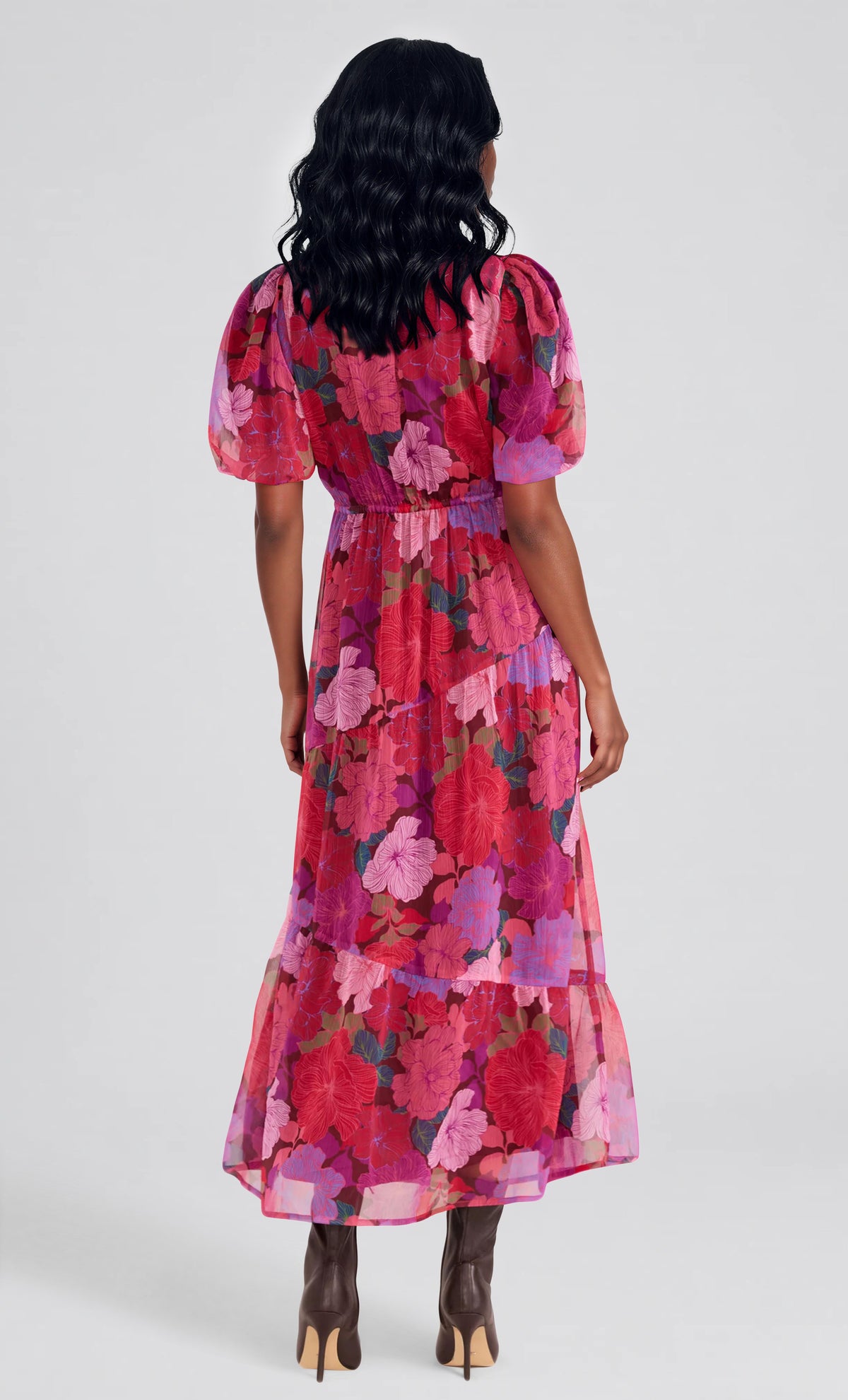 Lexie Tiered Midi Dress - Floral Blooms (Final Sale)