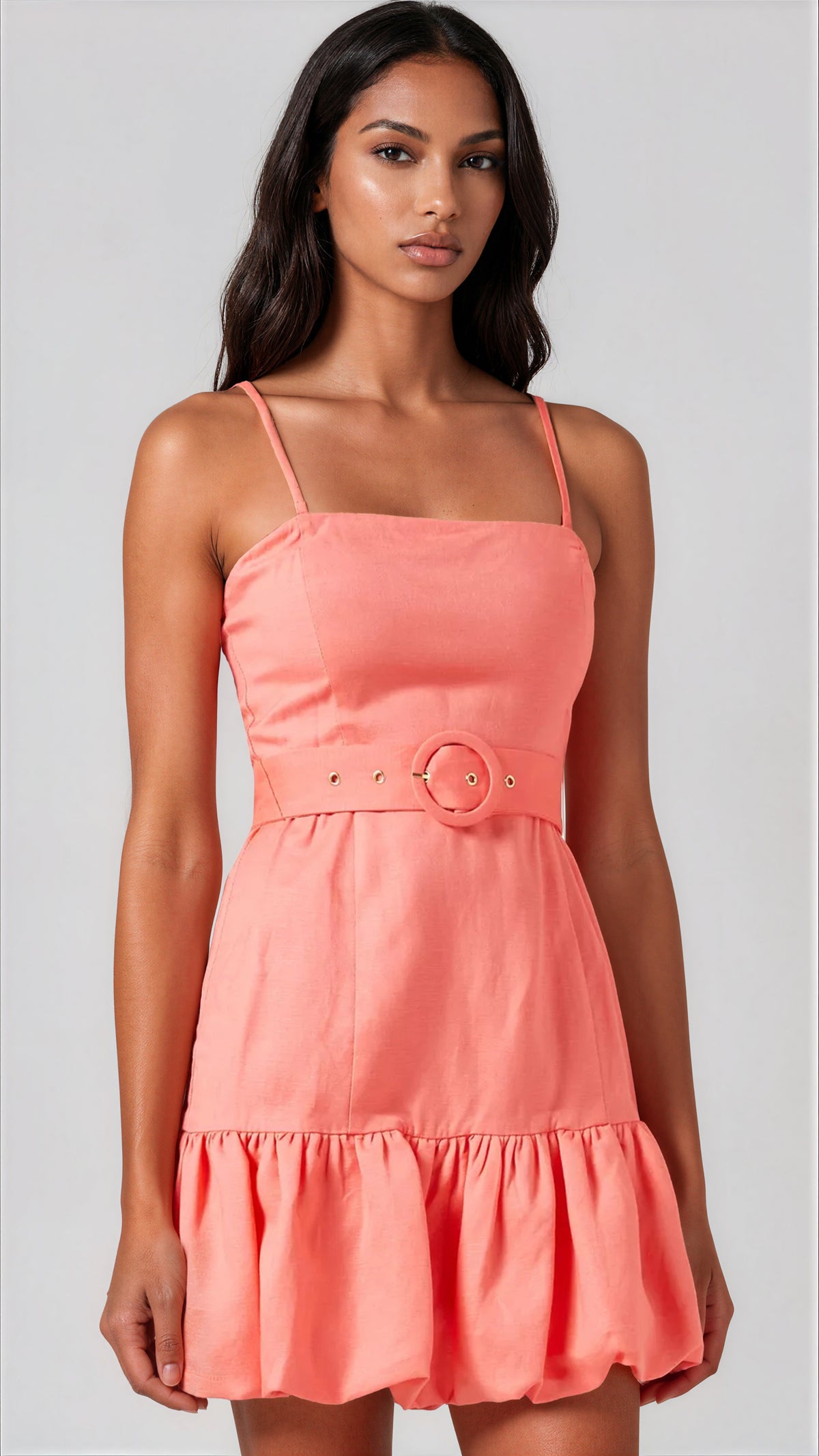 Lila Puff Linen Mini Dress - Pink (Final Sale)