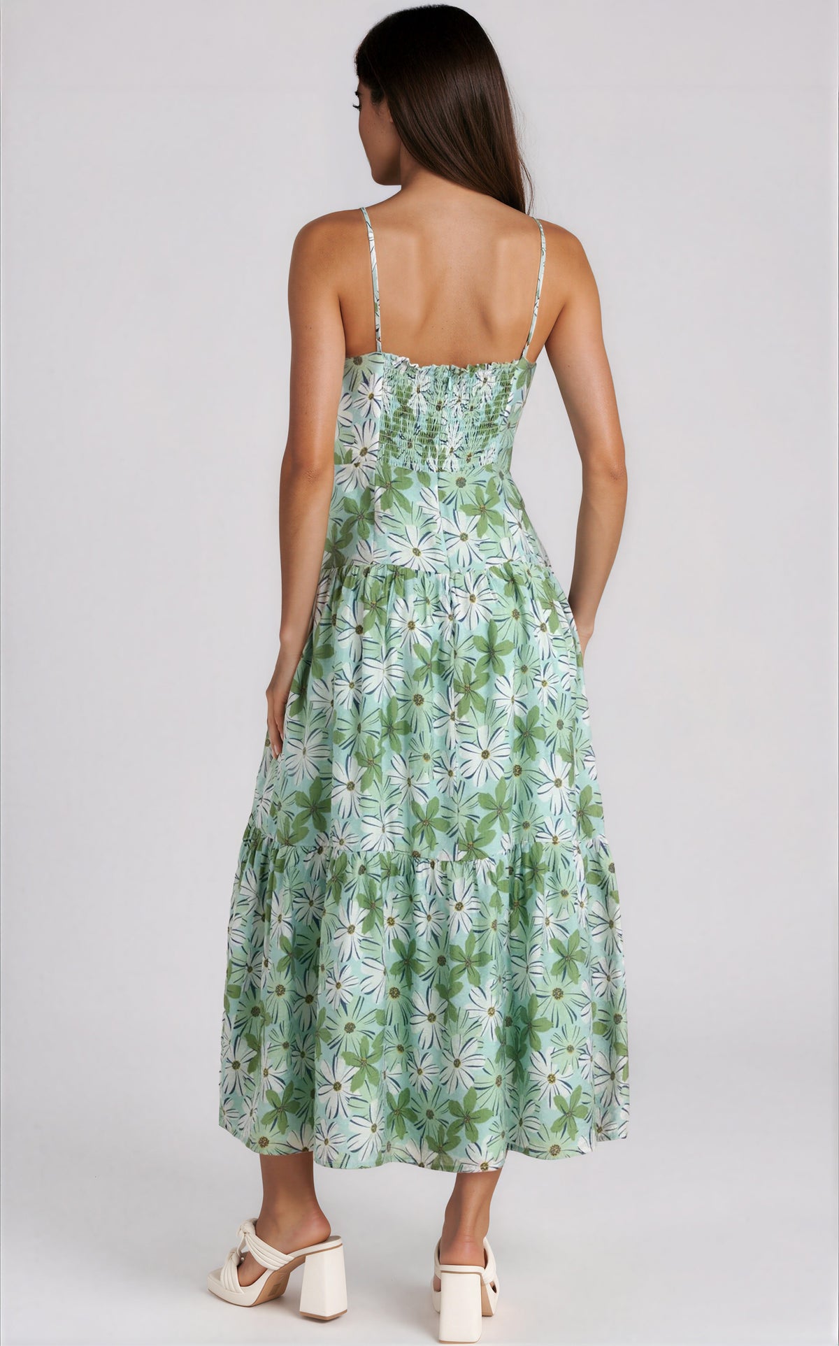 Margaux Maxi Dress - Green/White Floral (Final Sale)
