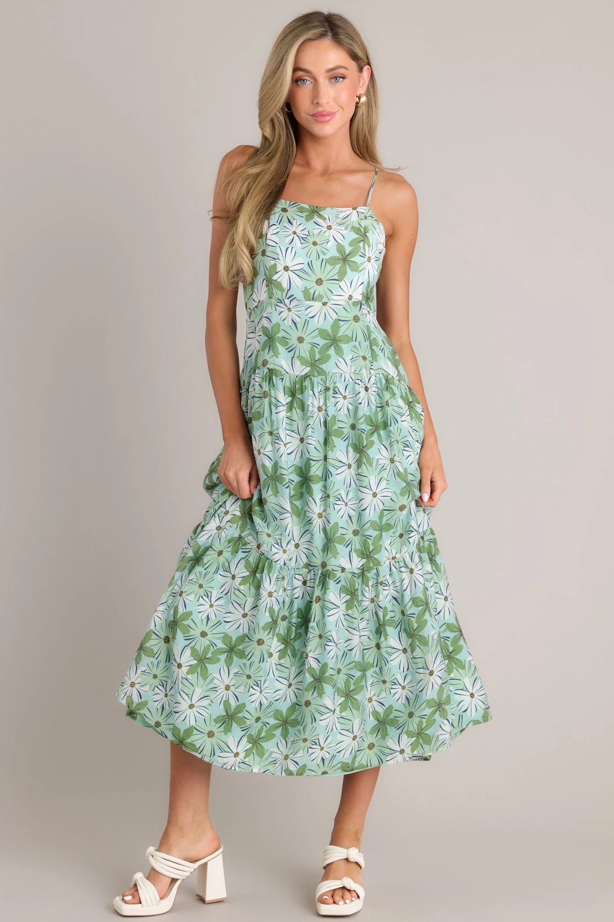 Margaux Maxi Dress - Green/White Floral (Final Sale)