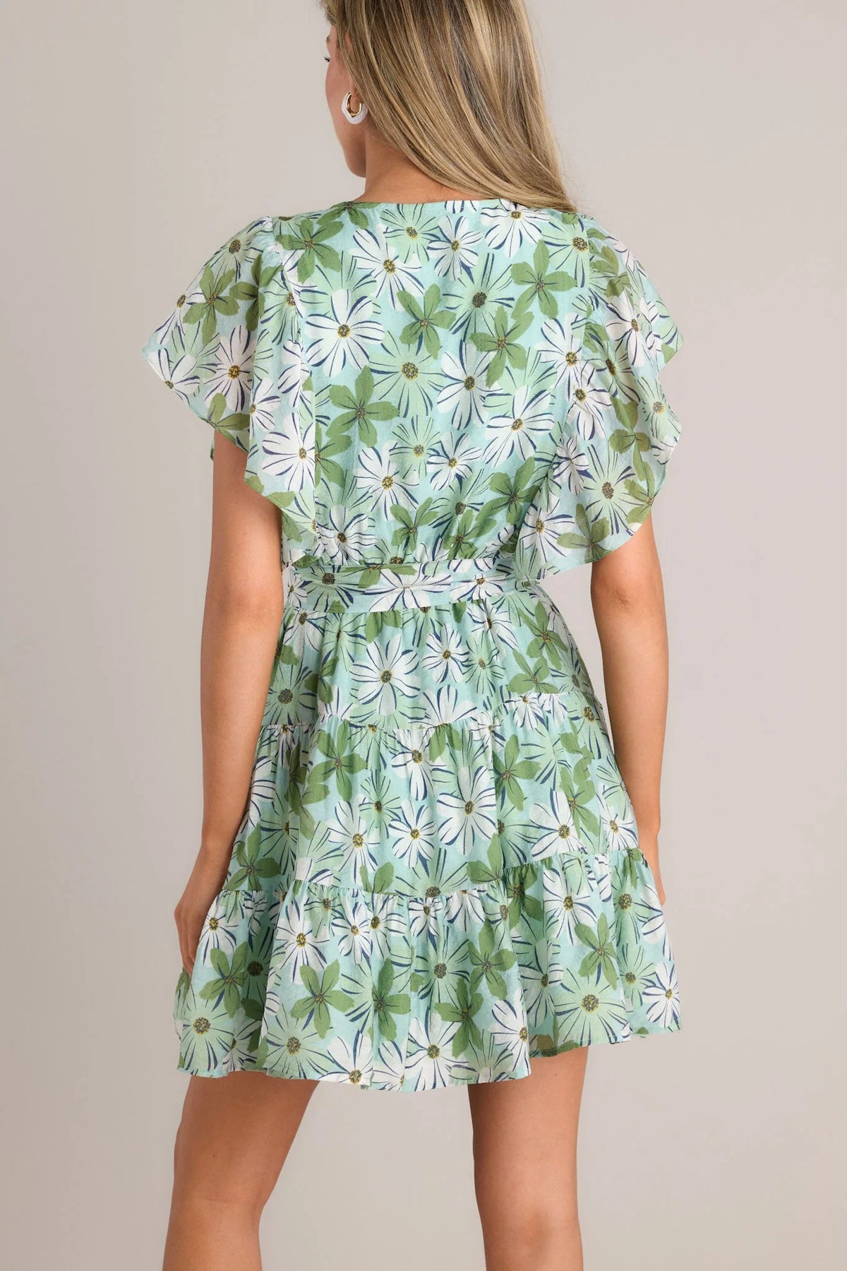 Margaux Mini Dress - Green/White Floral (Final Sale)