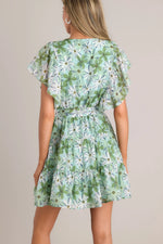 Margaux Mini Dress - Green/White Floral (Final Sale)