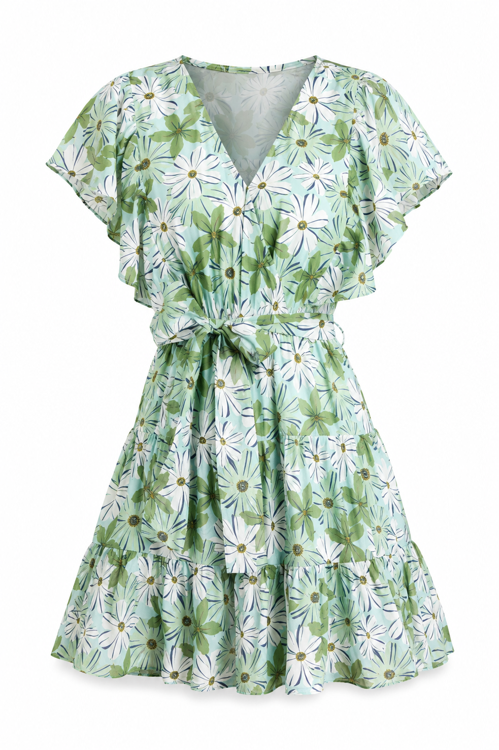 Margaux Mini Dress - Green/White Floral (Final Sale)
