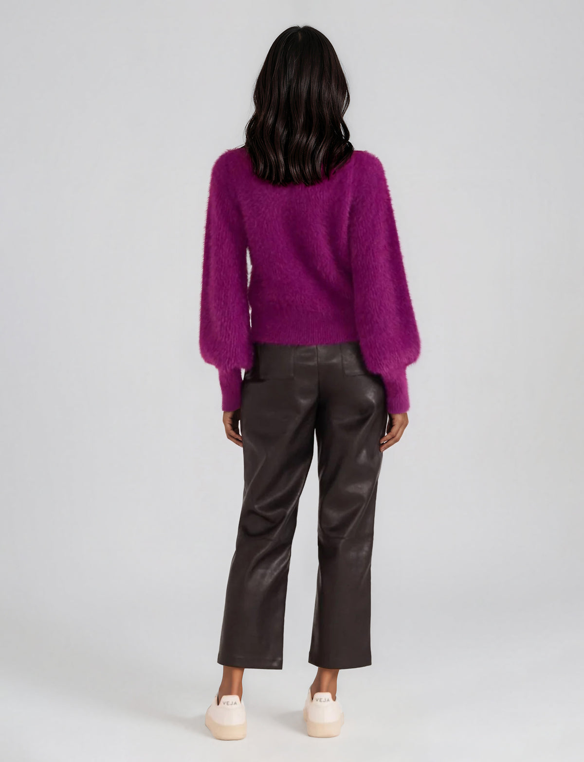 Millie Fluffy Knit Jumper - Plum (Final Sale)