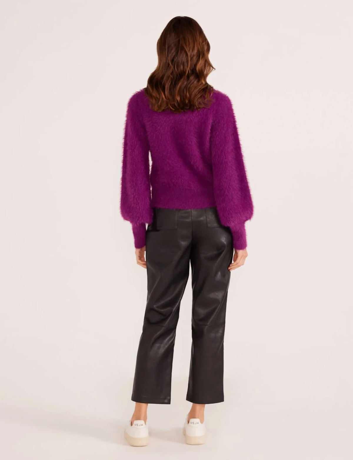 Millie Fluffy Knit Jumper - Plum (Final Sale)