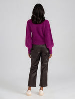 Millie Fluffy Knit Jumper - Plum (Final Sale)