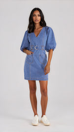 Peyton Denim Mini Dress - Denim Blue (Final Sale)