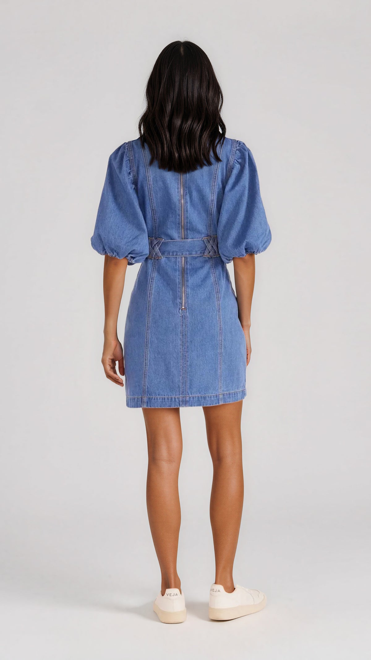 Peyton Denim Mini Dress - Denim Blue (Final Sale)